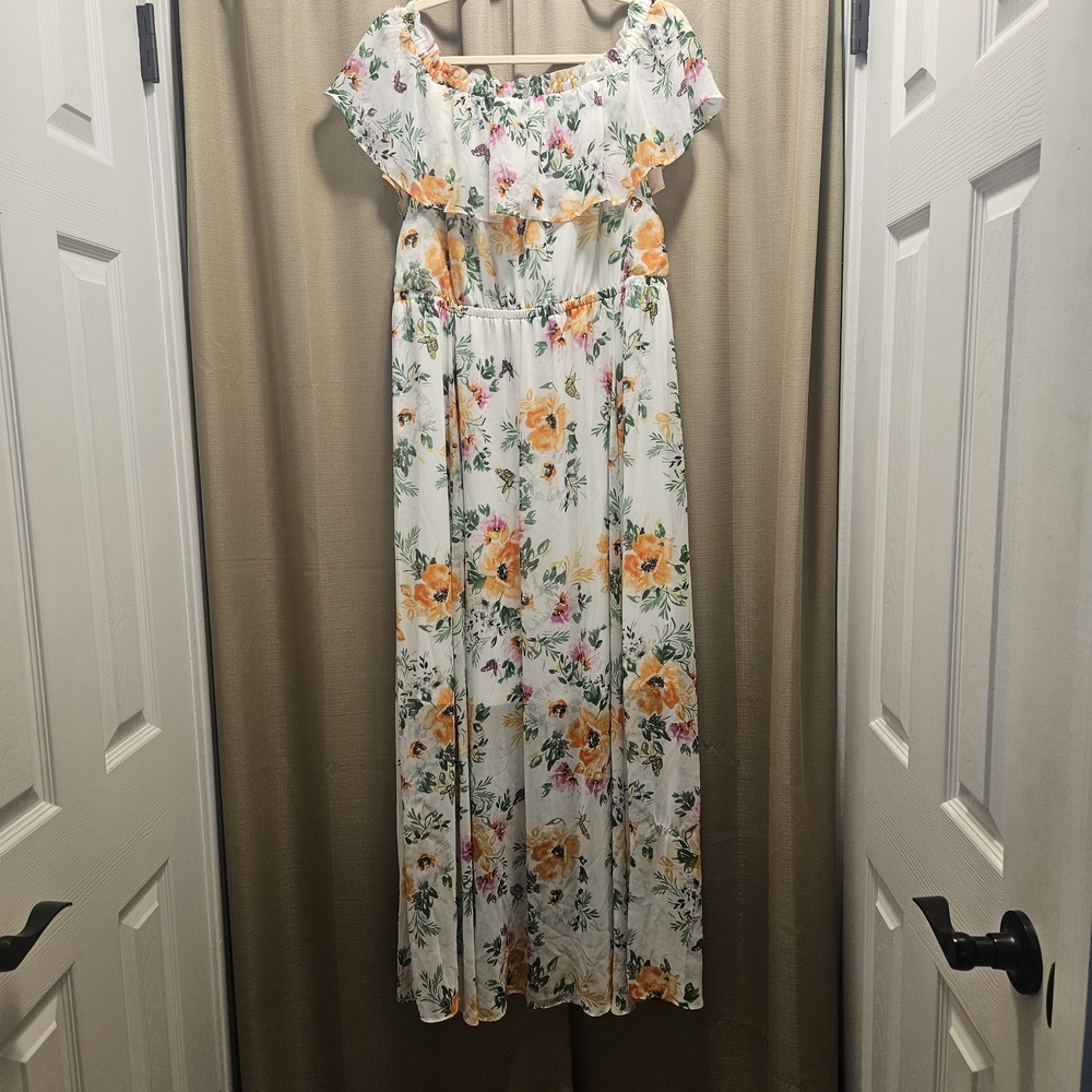 Floral Off-Shoulder Maxi Dress
